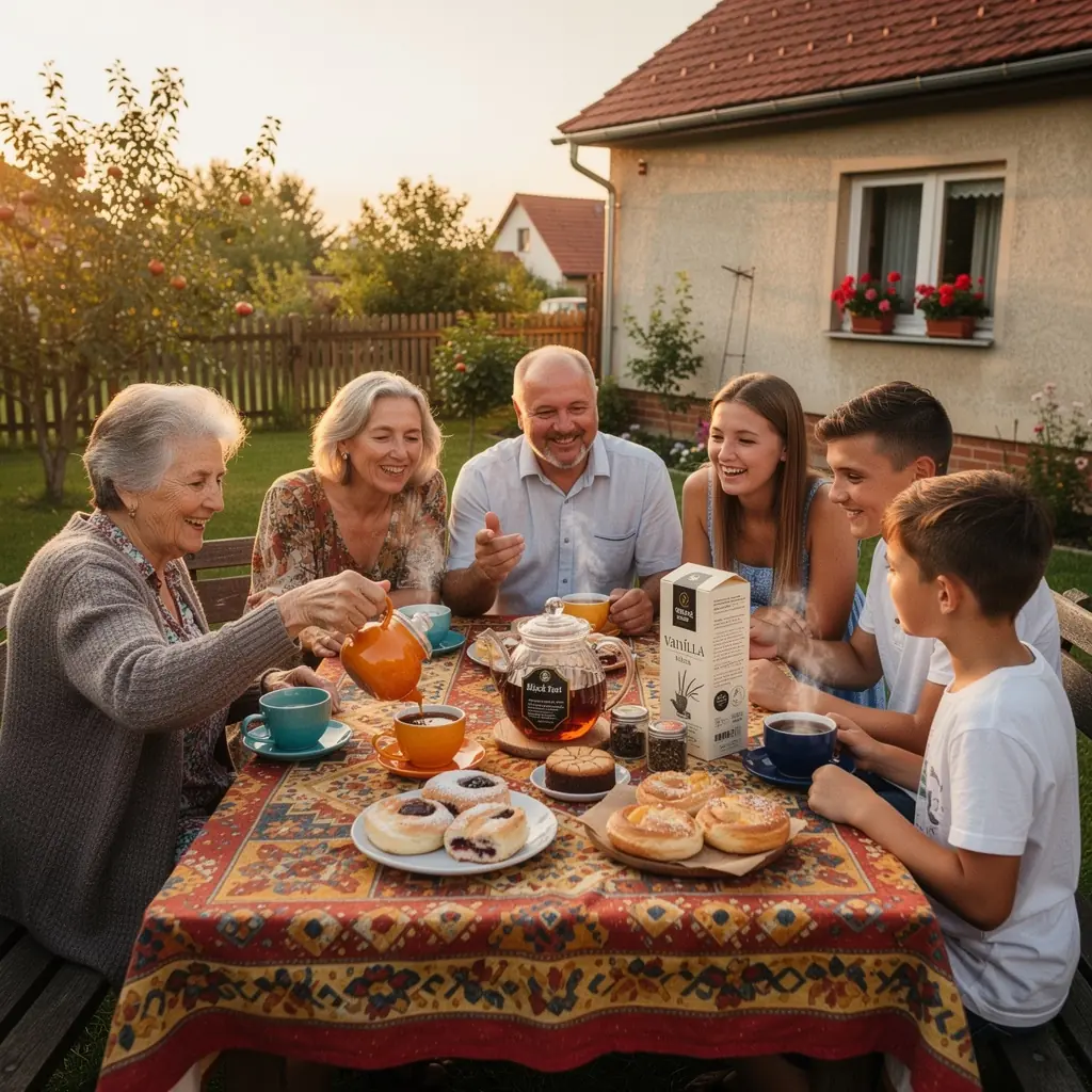 Zmes čierneho čaju s bohatou chuťou a sladkým vanilkovým nádychom